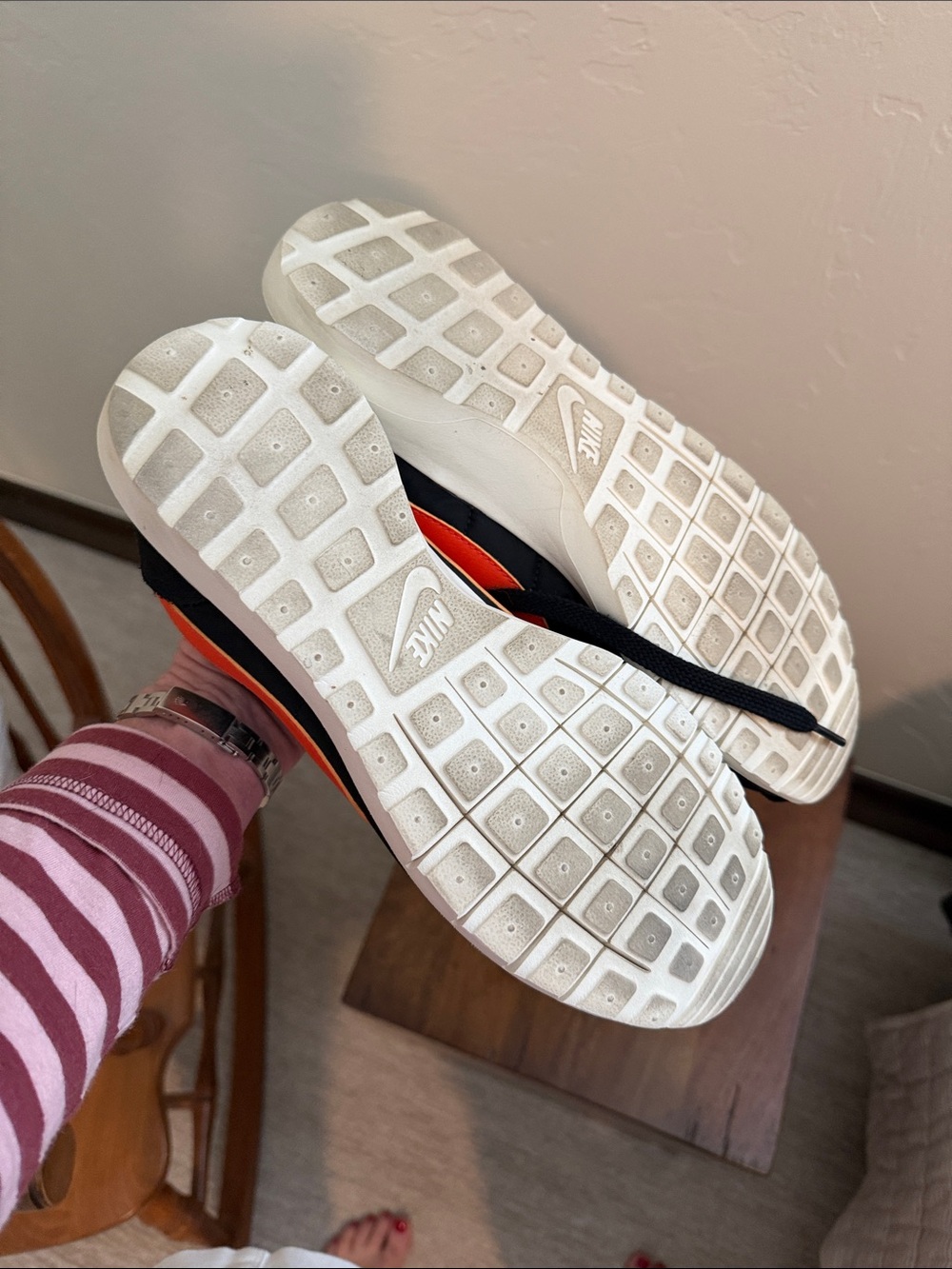Nike Black Sneakers with Orange Swoosh - Picture 3 of 3